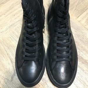 MENS 43 THE KOOPLES ALL BLACK HIGH TOP SNEAKER NEW